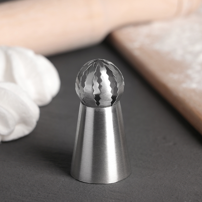 Насадка кондитерская "Сфера.Волна с цветком открытым", d=3 см