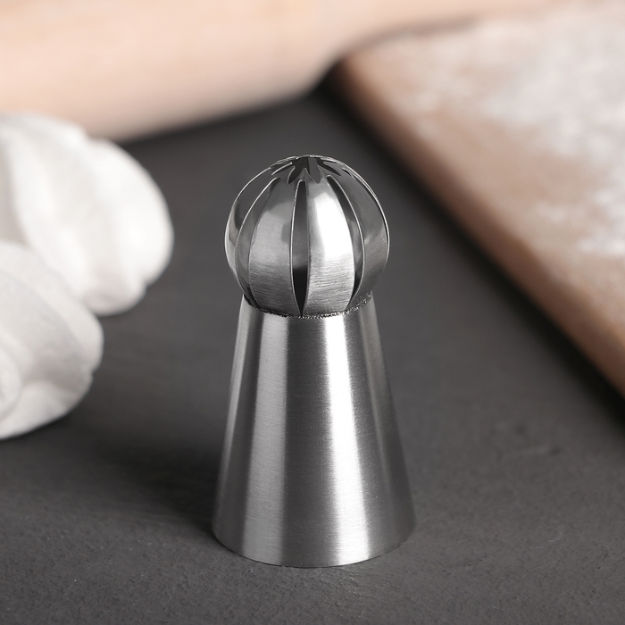 Насадка кондитерская "Сфера.Прорези с цветком открытым", d=3 см