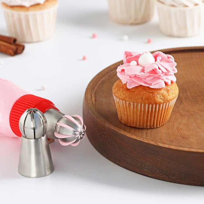 Насадка кондитерская "Сфера. Средние прорези с цветком", d=3 см