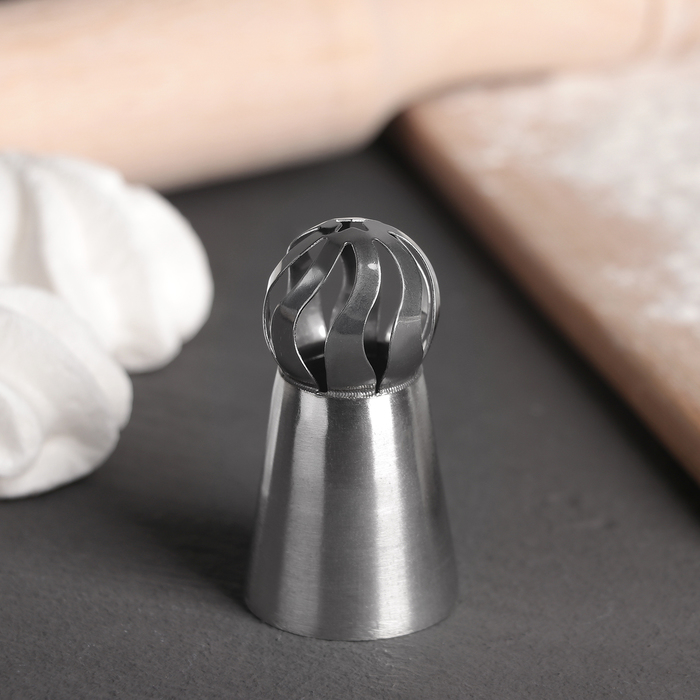 Насадка кондитерская "Сфера.Прорези изогнутые со звездой", d=3 см