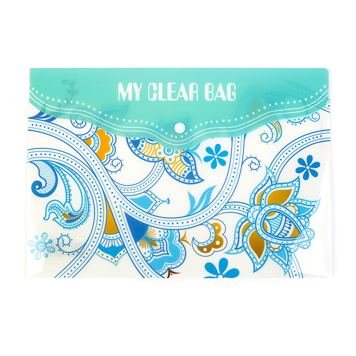 Папка-конверт на кнопке формат А4 180мкр МИКС Узоры