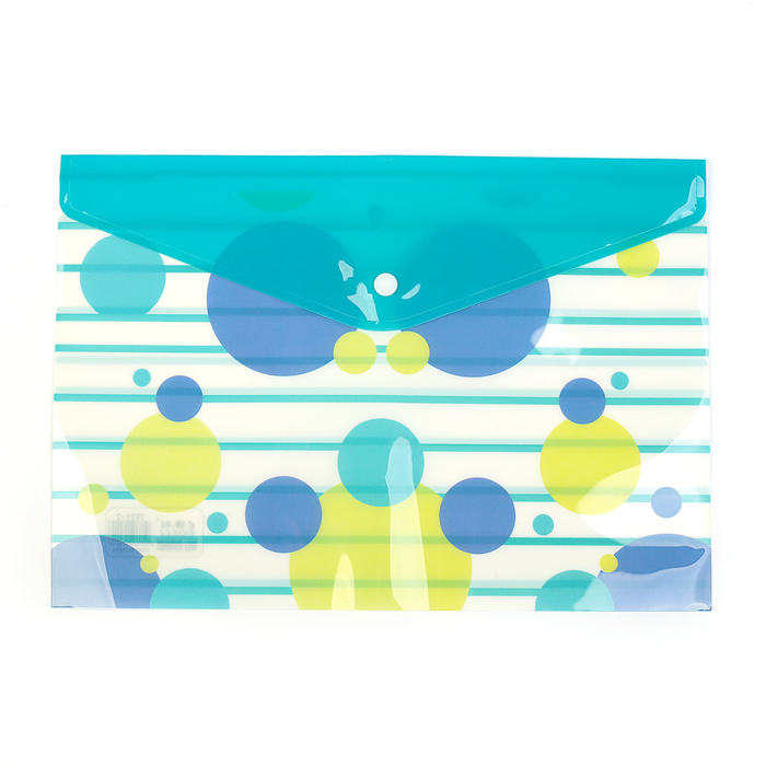 Папка-конверт на кнопке формат А4 180мкр МИКС Круги