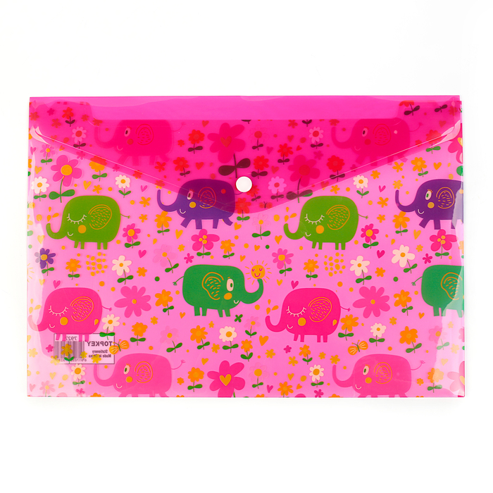 Папка-конверт на кнопке формат А4 180мкр МИКС Ассорти