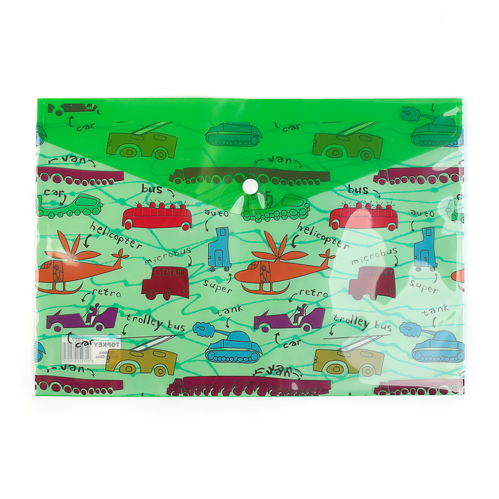 Папка-конверт на кнопке формат А4 180мкр МИКС Города