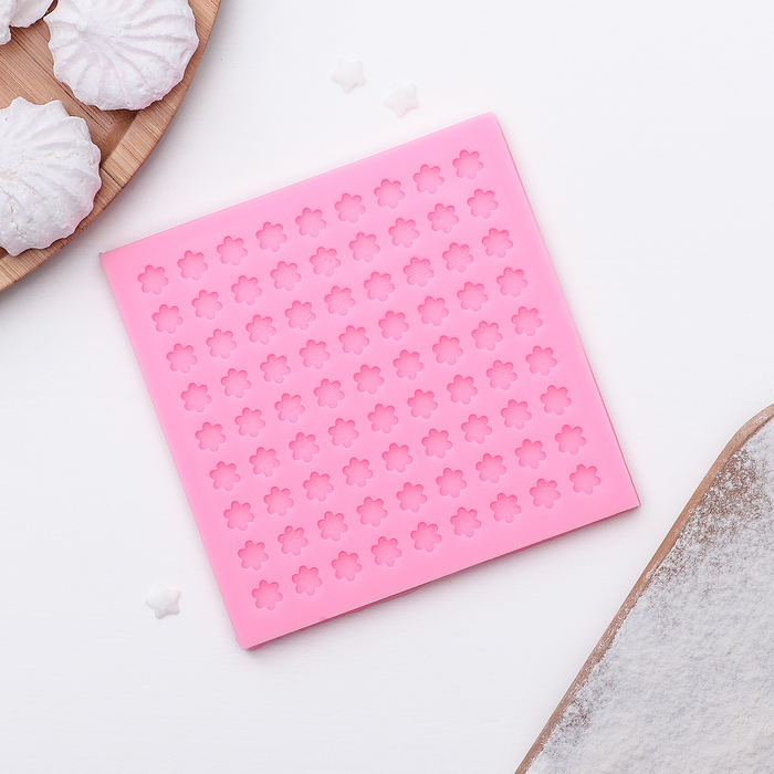 Молд 11х0,7 см "Цветы. Конфетти", цвет розовый