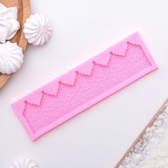 Молд 18,5х5,4х0,9 см "Забор", цвет розовый