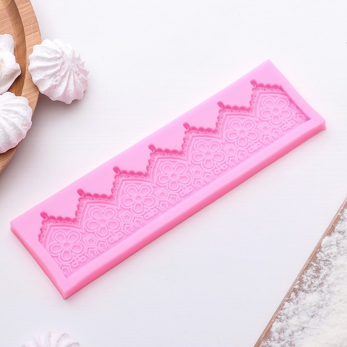 Молд 18,5х5,4х0,9 см "Забор", цвет розовый