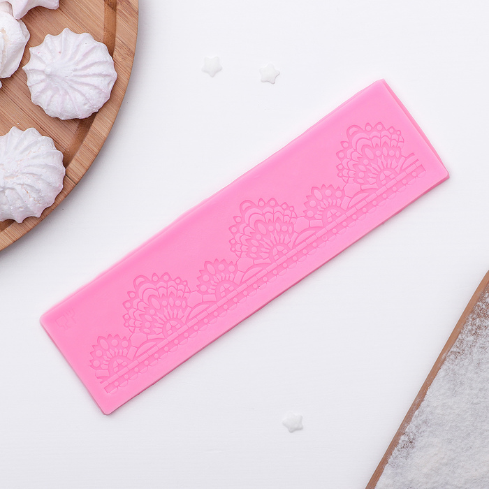 Коврик для айсинга 18,7х4,9х0,6 см "Веера", цвет розовый