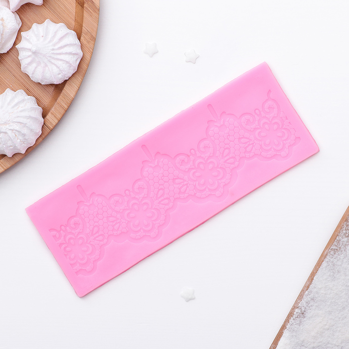 Коврик для айсинга 17,5х6,4 см "Шанти", цвет розовый