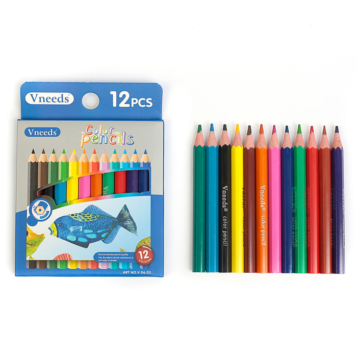 Карандаши 12цв МИНИ в картон коробке заточенные ПЛАСТИКОВЫЕ