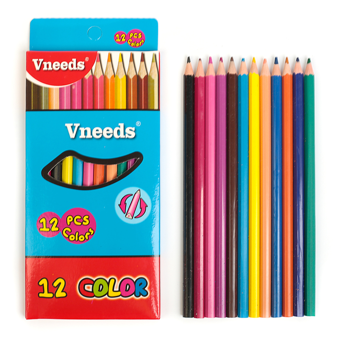 Карандаши 12цв пластик заточ гран в карт кор МИКС