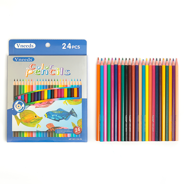 Карандаши 24цв пластик заточ гран в карт кор МИКС