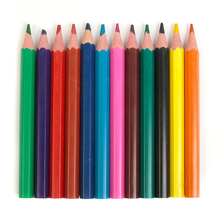 Карандаши МИНИ, 12 цветов, в овальном пластиковом тубусе с точилкой, МИКС