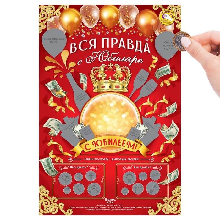 Плакат со скретч-слоем "Вся правда о юбиляре"