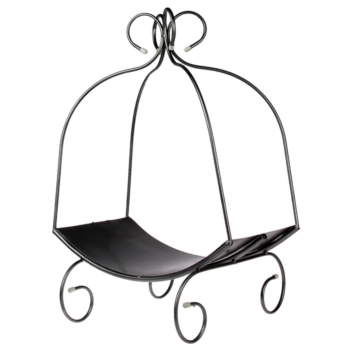 Дровница с щитом "Вензель" цвет серебристый антик, 57х54х90см