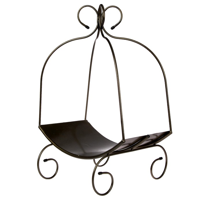 Дровница с щитом "Вензель" цвет бронзовый антик, 57х54х90см