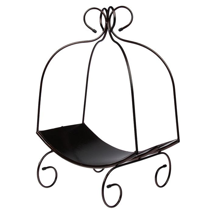 Дровница с щитом "Вензель" цвет медный антик, 57х54х90см