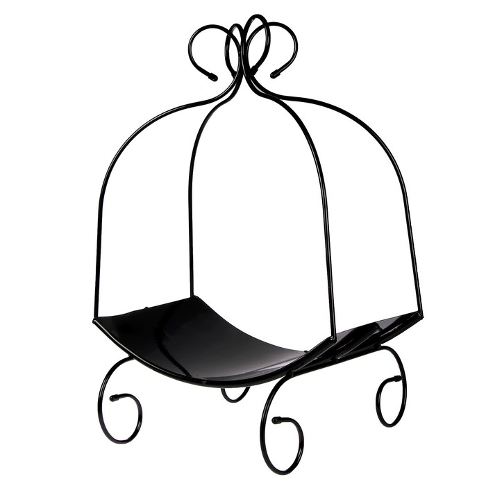 Дровница с щитом "Вензель" цвет черный, 57х54х90см