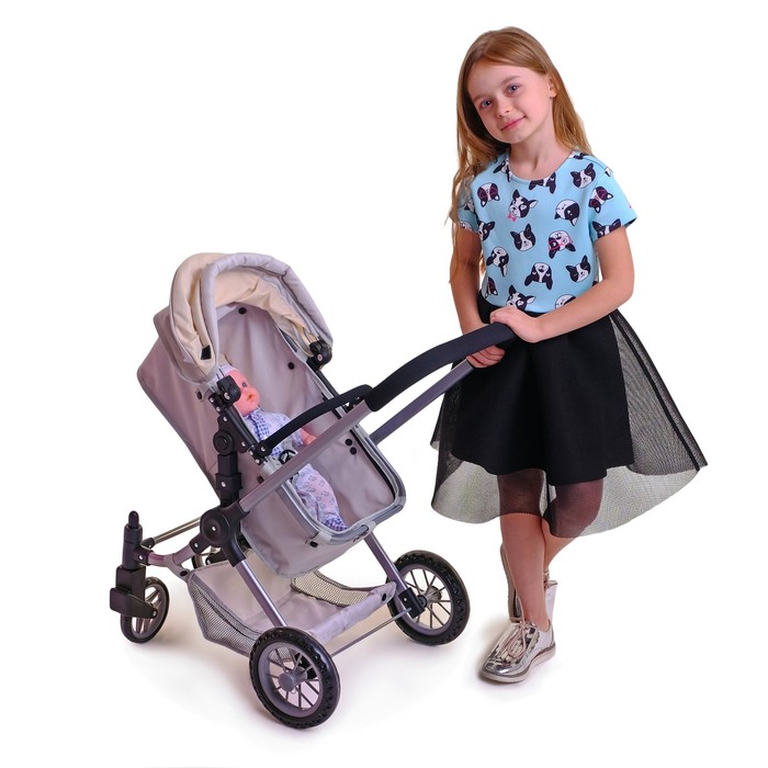 Коляска для кукол 2 в 1, зима-лето, металлический каркас
