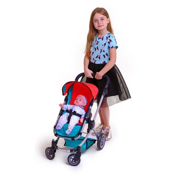 Коляска для кукол летняя, ручка регулируется, металлический каркас