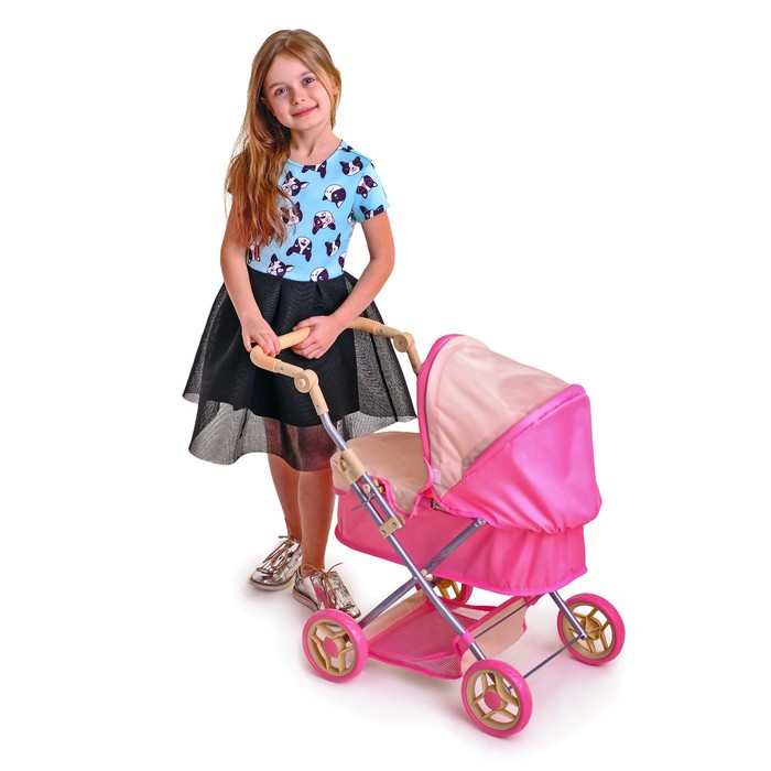 Коляска для кукол универсальная, ручка регулируется, металлический каркас