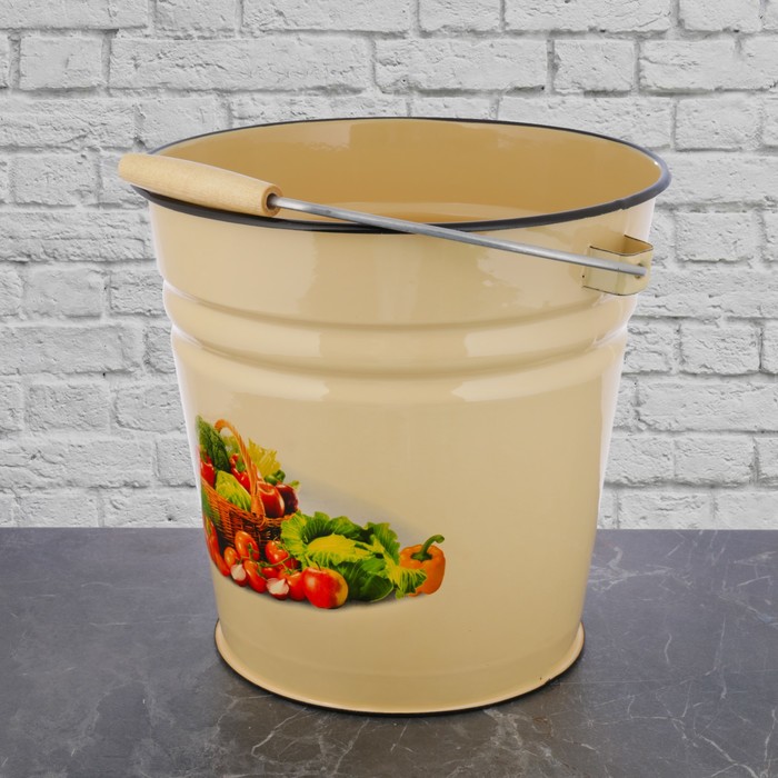 Ведро 12 л "Сентябрь", цвет кремовый