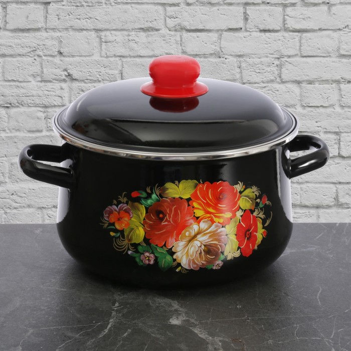 Набор кастрюль "Жостово", 3 предмета: 2 л, 4 л, 5,5 л