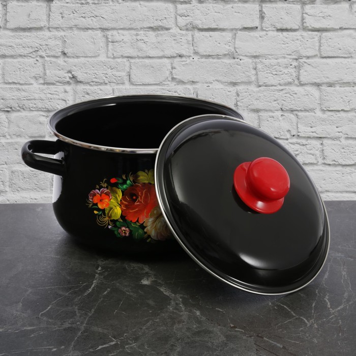 Набор кастрюль "Жостово", 3 предмета: 2 л, 4 л, 5,5 л