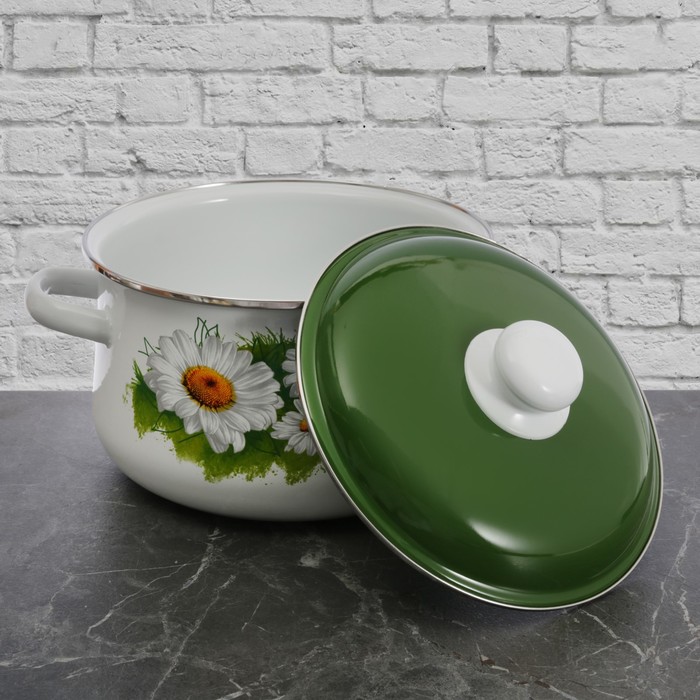 Набор кастрюль "Ромашки. Лето", 3 предмета: 2 л, 4 л, 5,5 л