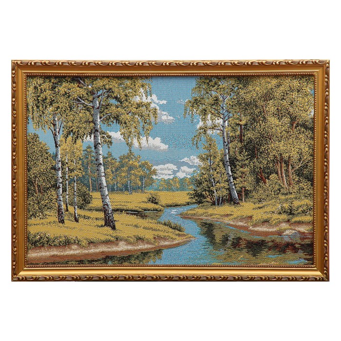 Гобеленовая картина "Березы у воды" евро 39*57 см