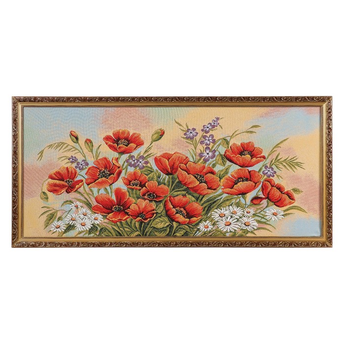 Гобеленовая картина "Букет Алые маки" 58*121 см