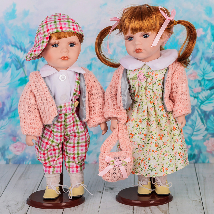 Кукла коллекционная парочка "Есения и Евгений" (набор 2 шт) 30 см