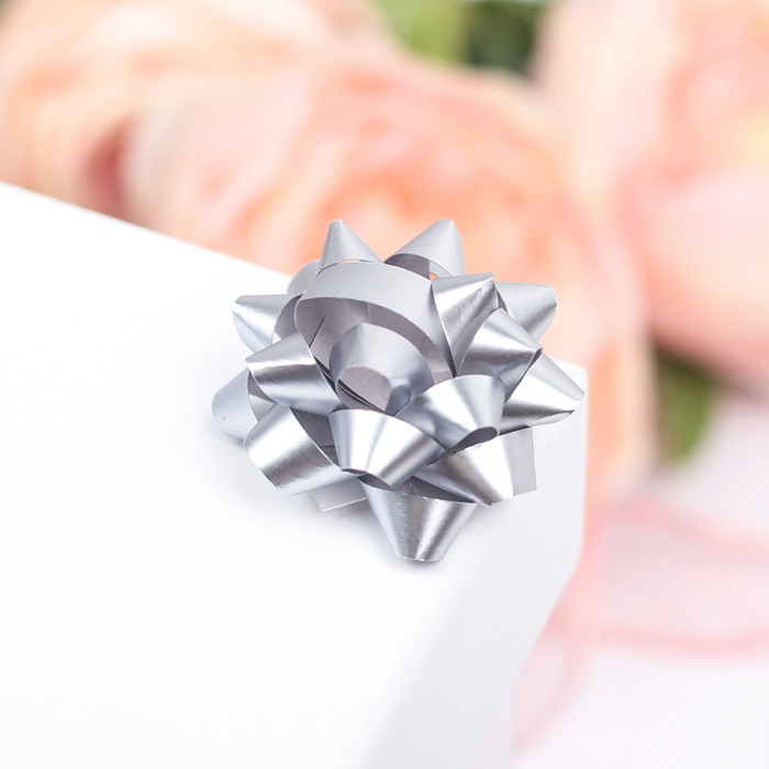 Бант-звезда №3,5 (ФАСОВКА 8 ШТ) простой, серый