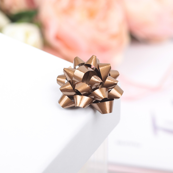 Бант-звезда №3,5 (ФАСОВКА 8 ШТ) простой, коричневый