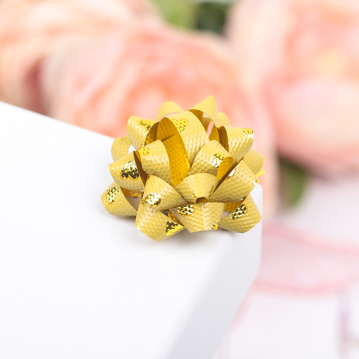 Бант-звезда №3,5 (ФАСОВКА 8 ШТ) металлик с рисунком, МИКС