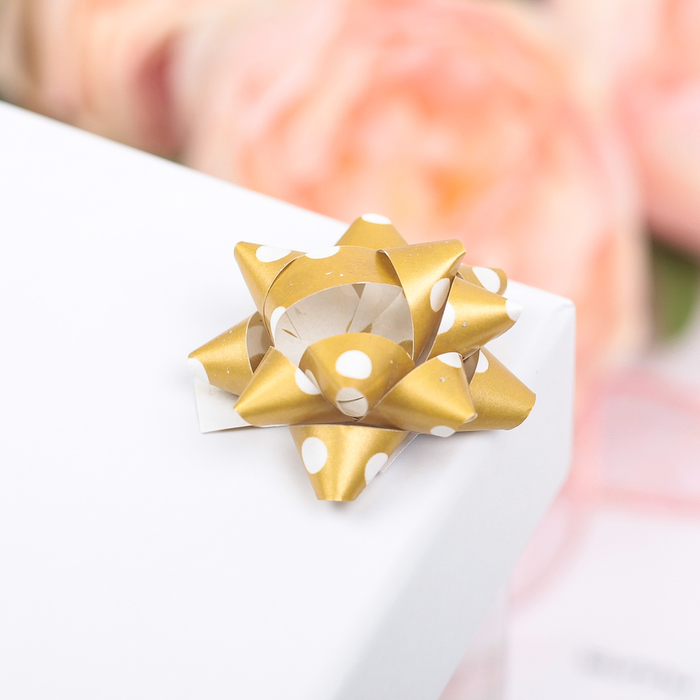 Бант-звезда №3,5 (ФАСОВКА 8 ШТ) простой с рисунком, МИКС