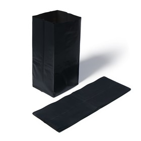 Пакет для рассады, 8 л, 15 × 43 см, с перфорацией, толщина 100 мкм, чёрный