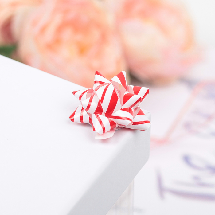 Бант-звезда №3,5 (ФАСОВКА 8 ШТ) простой с рисунком, МИКС