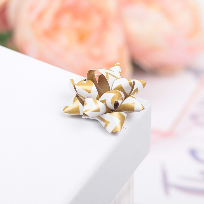 Бант-звезда №3,5 (ФАСОВКА 8 ШТ) простой с рисунком, МИКС