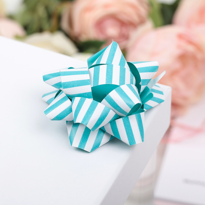 Бант-звезда №7,5 (ФАСОВКА 8 ШТ) простой с рисунком, МИКС