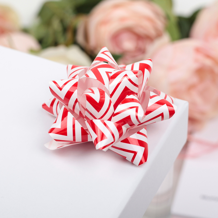 Бант-звезда №7,5 (ФАСОВКА 8 ШТ) простой с рисунком, МИКС