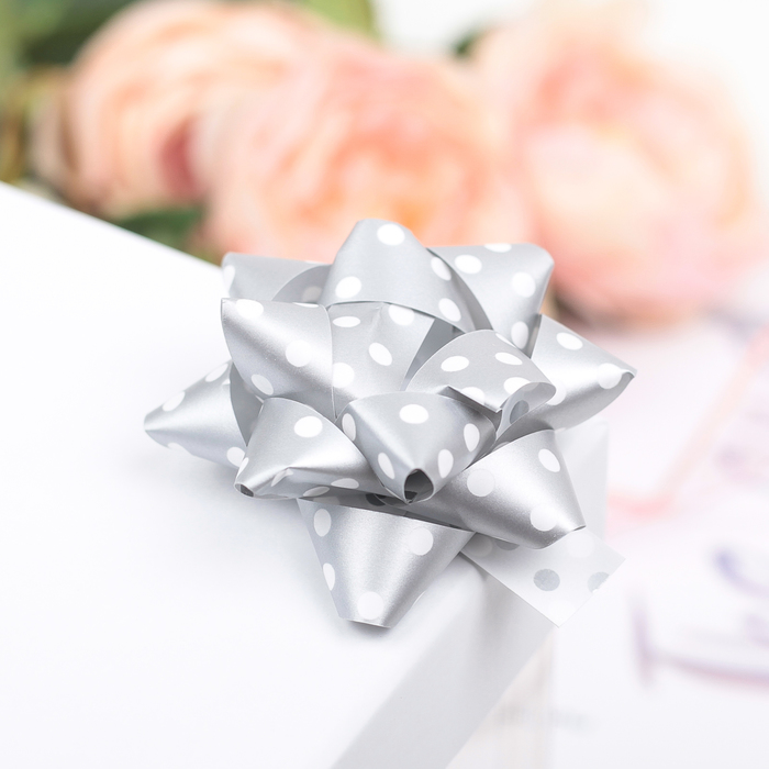 Бант-звезда №7,5 (ФАСОВКА 8 ШТ) простой с рисунком, МИКС