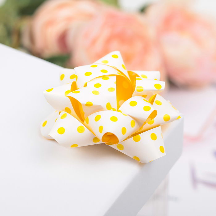 Бант-звезда №7,5 (ФАСОВКА 8 ШТ) простой с рисунком, МИКС