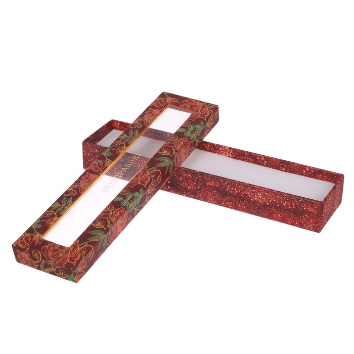 Подарочная коробочка под браслет «Поздравляю», 4,5 х 20 х 2,5 см