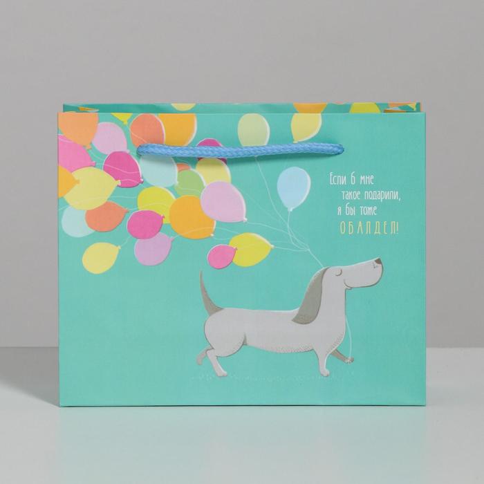 Пакет ламинированный горизонтальный «Подарок!», S 11 × 14 × 5,5 см