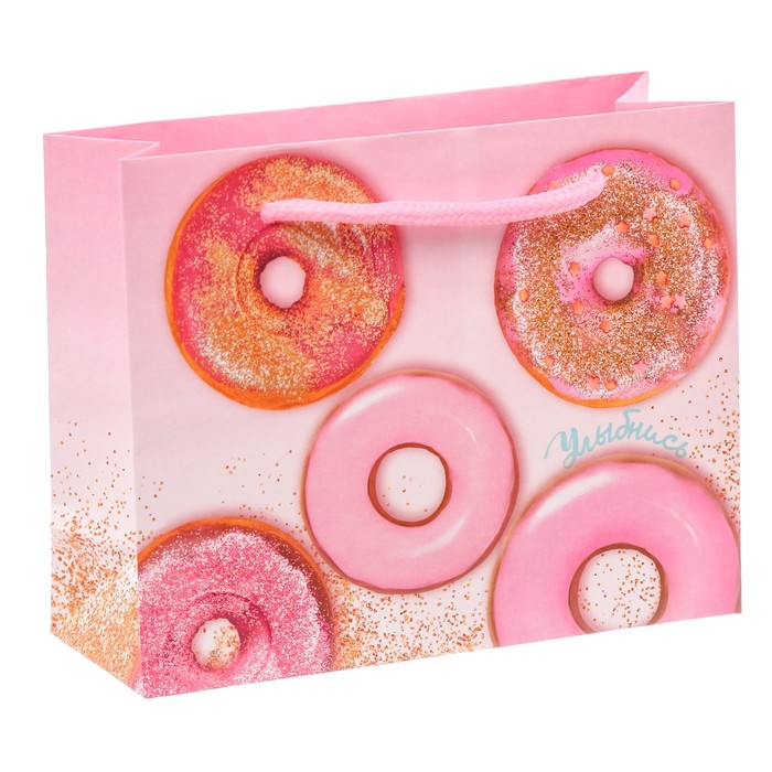 Пакет ламинированный горизонтальный «Улыбнись», S 11 × 14 × 5,5 см