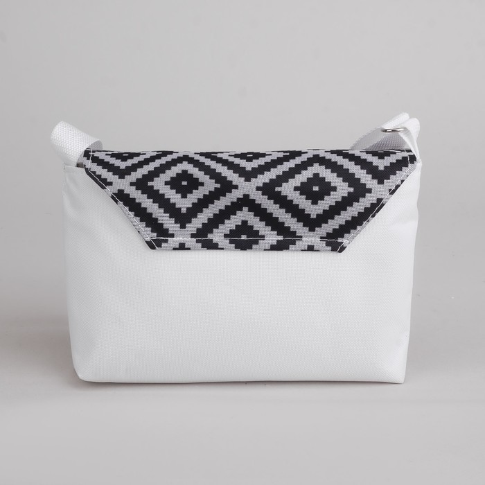 Сумка детская «Абстракция», отдел на клапане, длинный ремень, цвет белый