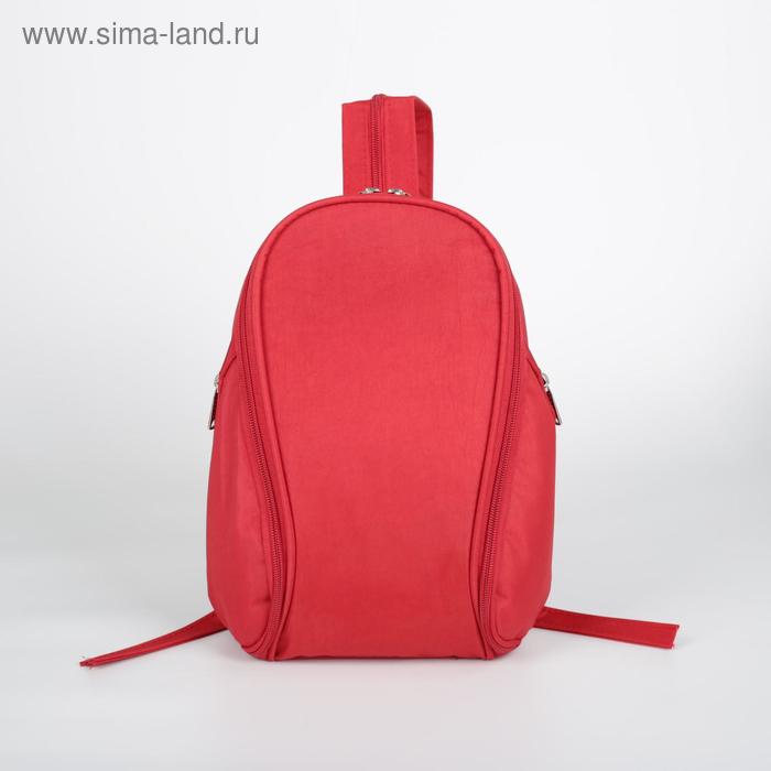 фото Рюкзак молодёжный, отдел на молнии, 2 наружных кармана, цвет красный зфтс