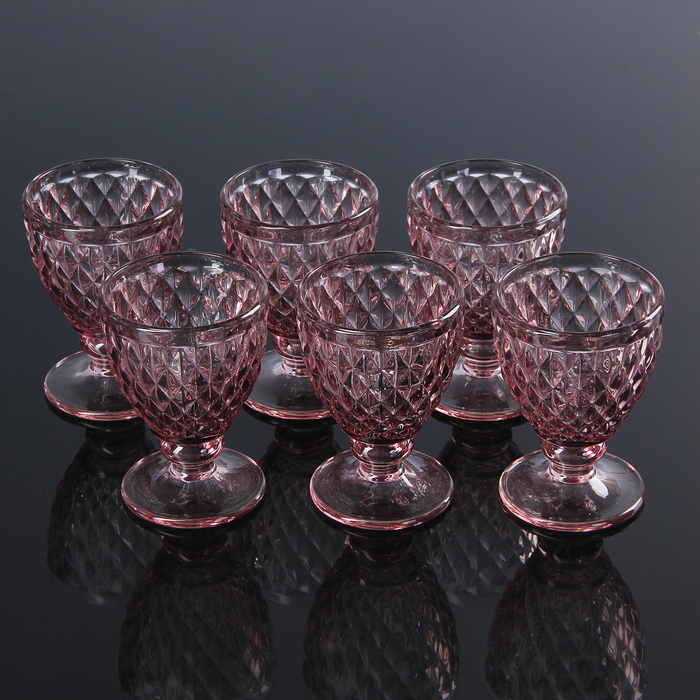 Набор бокалов 270 мл "Элегия", 6 шт, цвет розовый