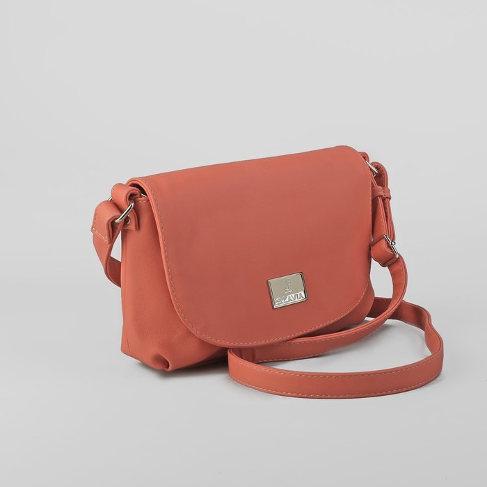 Сумка женская, отдел на молнии, наружный карман, длинный ремень, цвет розовый